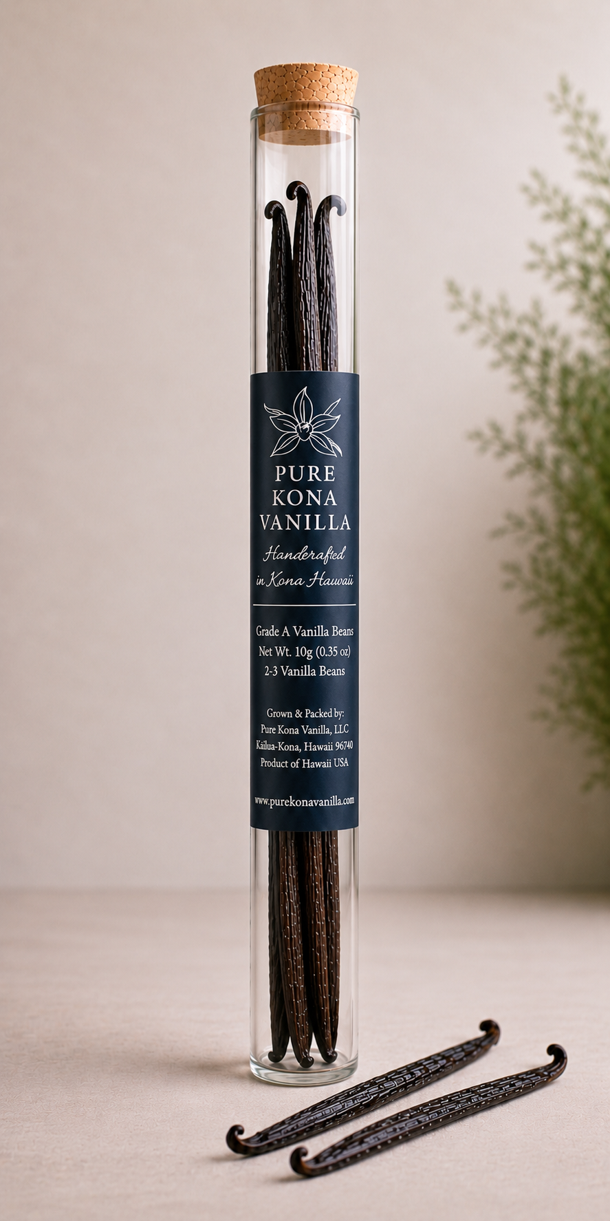 Pure Kona Vanilla Beans 10g (Grade A) 2 to 3 Beans